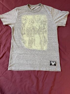 Sailor Jerry Heather Gray Crewneck Tee with Acetate Geisha Pin Up Graphic